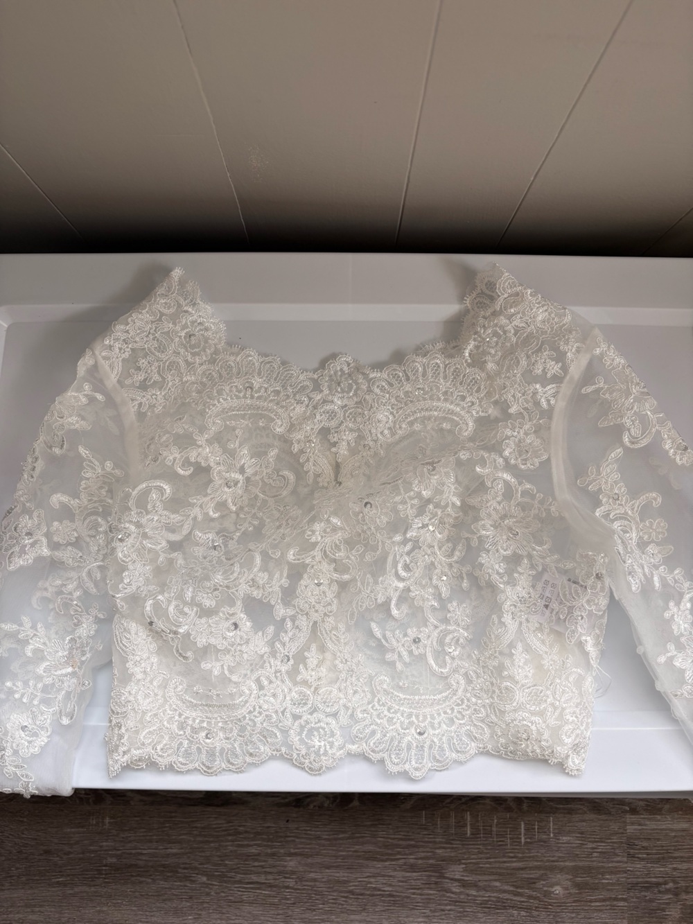 Ivory Floral Lace Bridal Fabric Panel